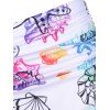 Shell Starfish Print Padded Wrap Bikini Set - LIGHT PURPLE 3XL