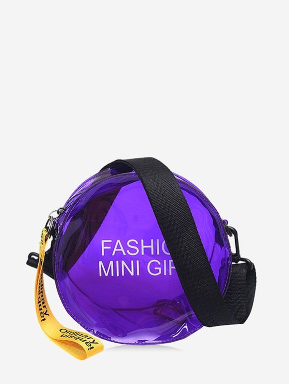 Sac à Bandoulière Transparent Lettre Rond - Pourpre 