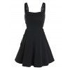 Sleeveless Buckle Strap Lace-up Gothic Dress - BLACK XL
