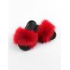 Pantoufles Plates Décontractées en Fausse Fourrure - Rouge EU (44-45)