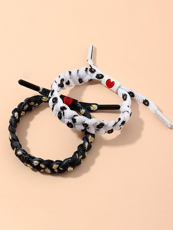 Ensemble de Bracelet Tressé Marguerite Imprimée 2 Pièces - multicolor A 