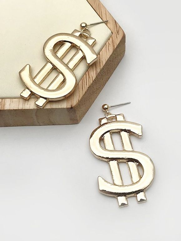 Boucles d'Oreilles Pendantes en Forme de Monnaie - d'or 