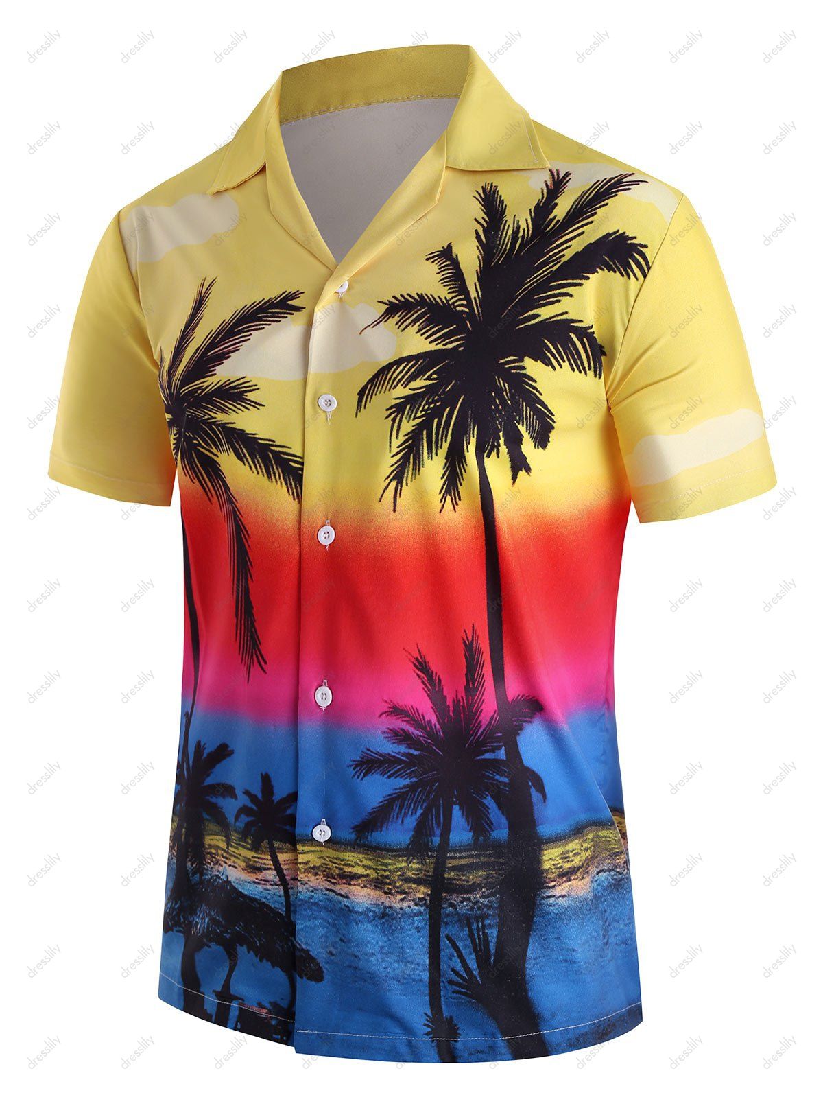 [35% OFF] 2021 Hawaii Style Casual Short Sleeves Shirt In YELLOW ...