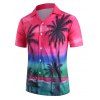 Hawaii Style Casual Short Sleeves Shirt - RED M