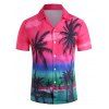 Chemise Décontracté Style Hawaiien à Manches Courtes - Rouge L