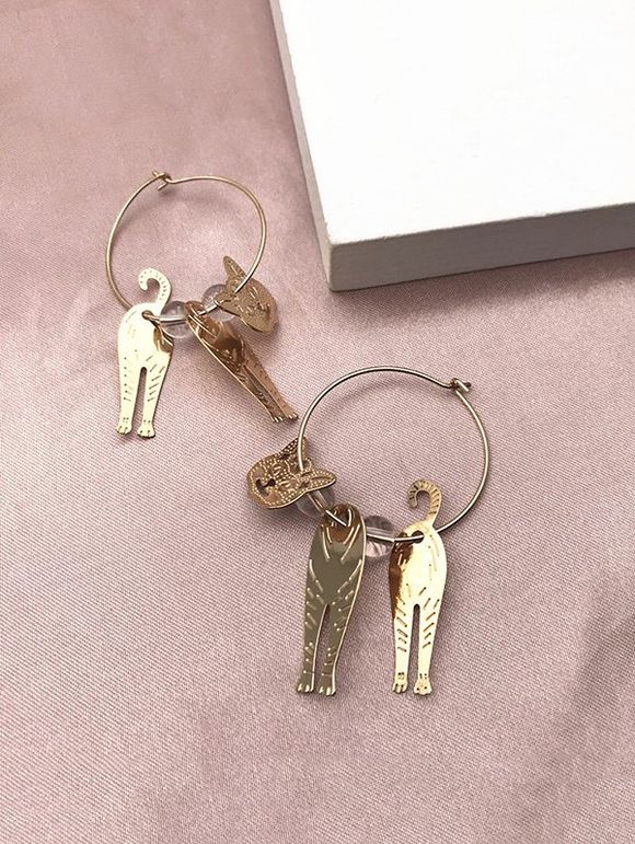 Boucles d'Oreilles Motif d'Animal Perlées au Crochet en Alliage - d'or 