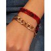 Ensemble de Bracelet Simple à Chaîne Liée 2 Pièces - multicolor A 
