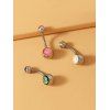 Ensemble de Bagues de Nombril Brillants en Résine 3 Pièces - multicolor A 