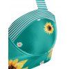 Plus Size Striped Sunflower Push Up Halter Tankini Swimwear - LIGHT GREEN 4X