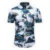 Chemise Paysage de Cocotier Imprimés - Bleu Verdâtre 3XL