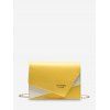 Mini Sac à Bandoulière Bicolore avec Chaîne à Rabat - Jaune 