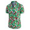 Chemise de Plage Boutonnée Feuille Tropicale Tigre Imprimés à Manches Courtes - multicolor M