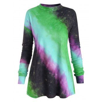 

Plus Size Pastel Tie Dye T Shirt, Green