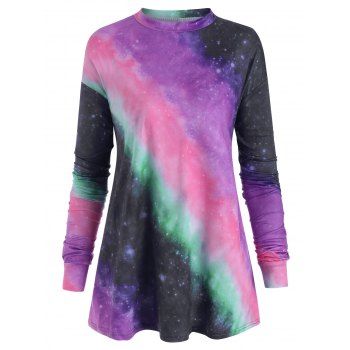 

Plus Size Pastel Tie Dye T Shirt, Purple