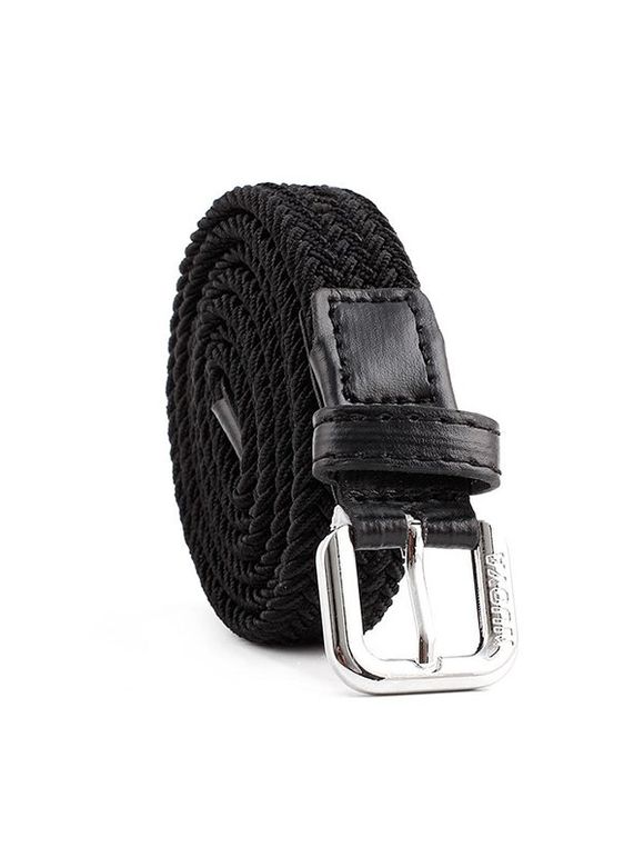 Ceinture Décontractée Tressée Elastique en Canevas - Noir 