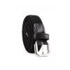 Ceinture Décontractée Tressée Elastique en Canevas - Noir 