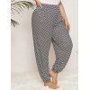 Pantalon Pyjama à Carreaux Grande-Taille - Noir 4XL