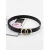 Ceinture à Double Cercles avec Fausse Perle - Noir 