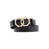 Ceinture Décorative Double Anneaux en Forme de Bambou Style Rétro - Noir 
