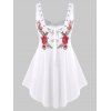 Débardeur Brodé de Grande Taille à Paillettes à Lacets - Blanc 5X