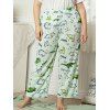 Pantalon Pyjama Imprimé Dessin Animé Grande-Taille - Vert clair 4XL
