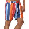 Short de Plage Motif de Rayure en Blocs de Couleurs - multicolor L