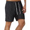 Short Motif de Rayure à Cordon - Noir S
