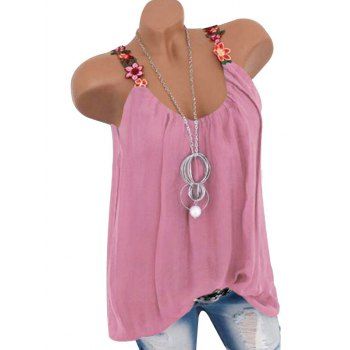 Flower Embroidered Tunic Tank Top