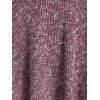 Harness Insert Heathered Ribbed Long Sleeve Sweater - RED WINE 3XL
