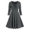 Mini Robe Ligne A en Tricot à Lacet - Cendre gris L