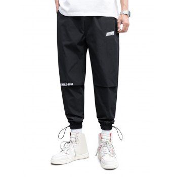 

Peace World Print Jogger Pants, Black