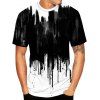 T-shirt Peinture Eclaboussée Imprimée à Manches Courtes - multicolor 3XL
