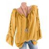 Chemisier Superposé de Grande Taille à Manches de Cloche - Deep Yellow 5X