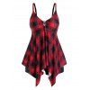 Maillot de Bain Tankini Mouchoir à Carreaux de Grande Taille - multicolor 5X