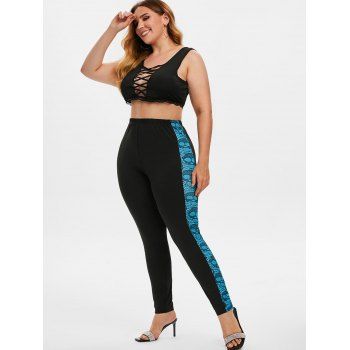 Skull Printed Side High Waisted Halloween Plus Size Leggings