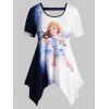 T-shirt Ombré Ange Imprimée Renaissance de Grande Taille - Blanc 5X