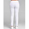 Lace Up Plain Skinny Pants - WHITE 2XL