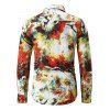 Watercolor Tie Dye Button Up Long Sleeve Shirt - RED XS
