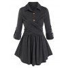 Blouse Croisée à Manches Roulées de Grande Taille - Nuage Gris 4X