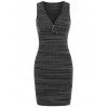Robe Moulante Tricotée Anneau en O sans Manches à Col V - Gris Carbone L