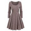Mini Robe Côtelée Croisée à Taille Haute - Rose clair XL