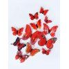 Autocollant Mural Décoratif 3D Papillon 12 Pièces - Rouge 12PCS