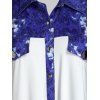 Chemise Boutonnée de Grande Taille à Manches Roulées - Ardoise bleue foncée L