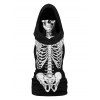 Plus Size Halloween Skeleton Print Hooded Tank Top - BLACK 2X