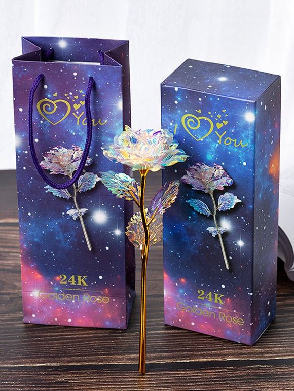 Rose Artificielle Plaquée 24K Style Gothique - multicolor A 