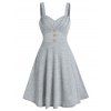 Robe Ligne A à Bretelle Boutonnée à Taille Haute - Gris Clair S