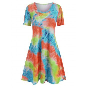 

Tie Dye Pocket T-shirt Dress, Multicolor