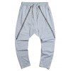 Pantalon Décontracté Fuselé Zippé Détaillé à Cordon - Gris Clair 2XL