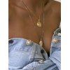 Two Layered Coin Chain Necklace - GOLDEN 