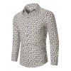 Chemise Boutonnée Cachemire Imprimé à Manches Longues - Blanc 3XL